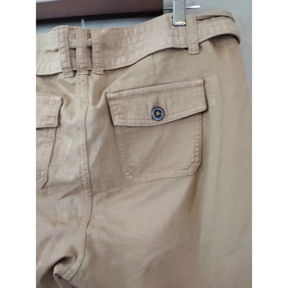 Torrid Pants Women's Size 10 Khaki Beige Tan Belted Tie Front Utility Capris - Picture 8 of 9